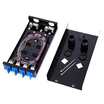 Duplex Fiber Enclosure with 24 Port LC-OS1 Box, LC-OS1 Cables, Wall Mount, Includes 1m SM Pigtail, 12 Port LGX Panel