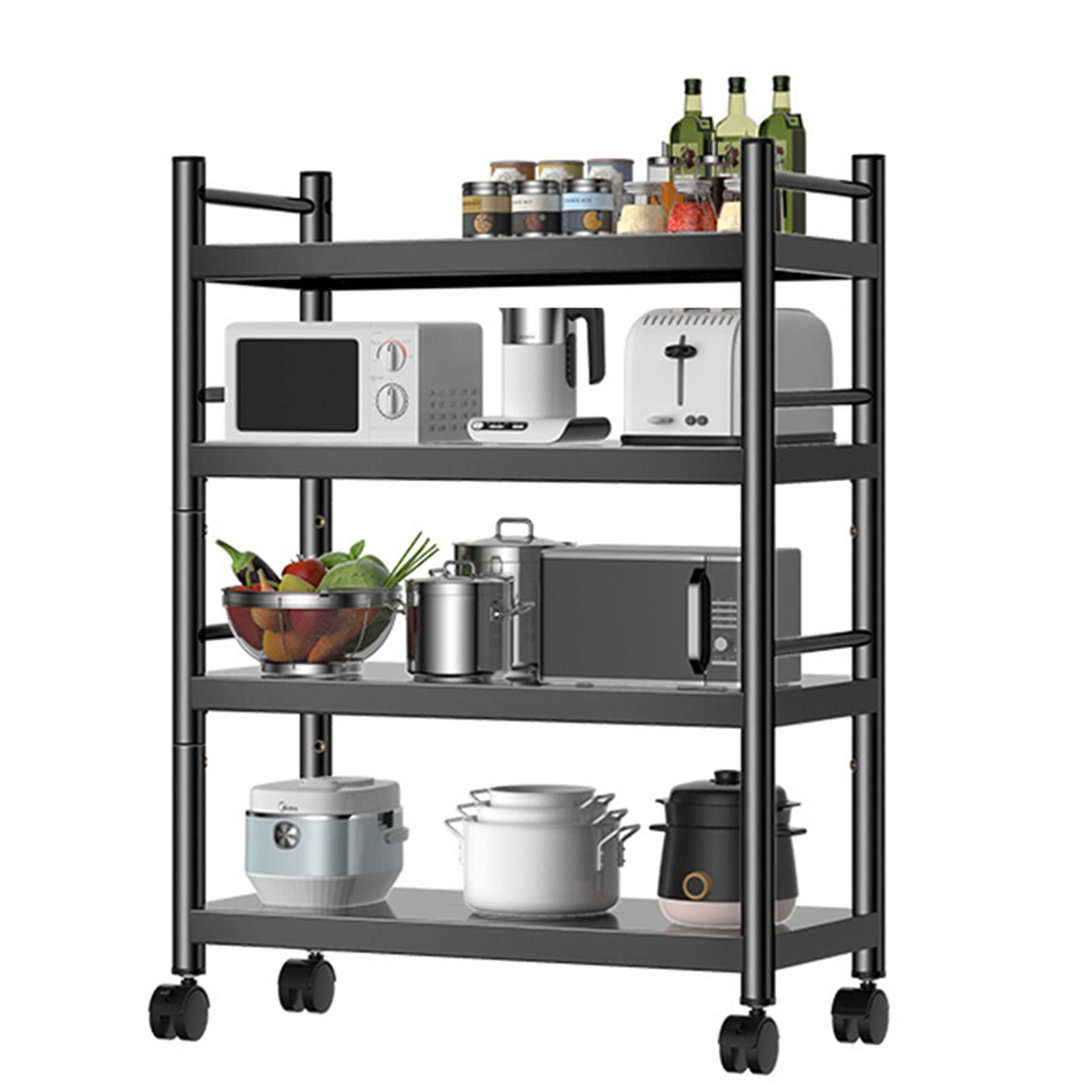 GLJTUO Adjustable 4Shelf Kitchen Rack HeavyDuty Microwave Stand & MultiFunctional Baker's Rack 80cm/31.5in Storage Solution for Home & Kitchen nization,60cm/23.62IN