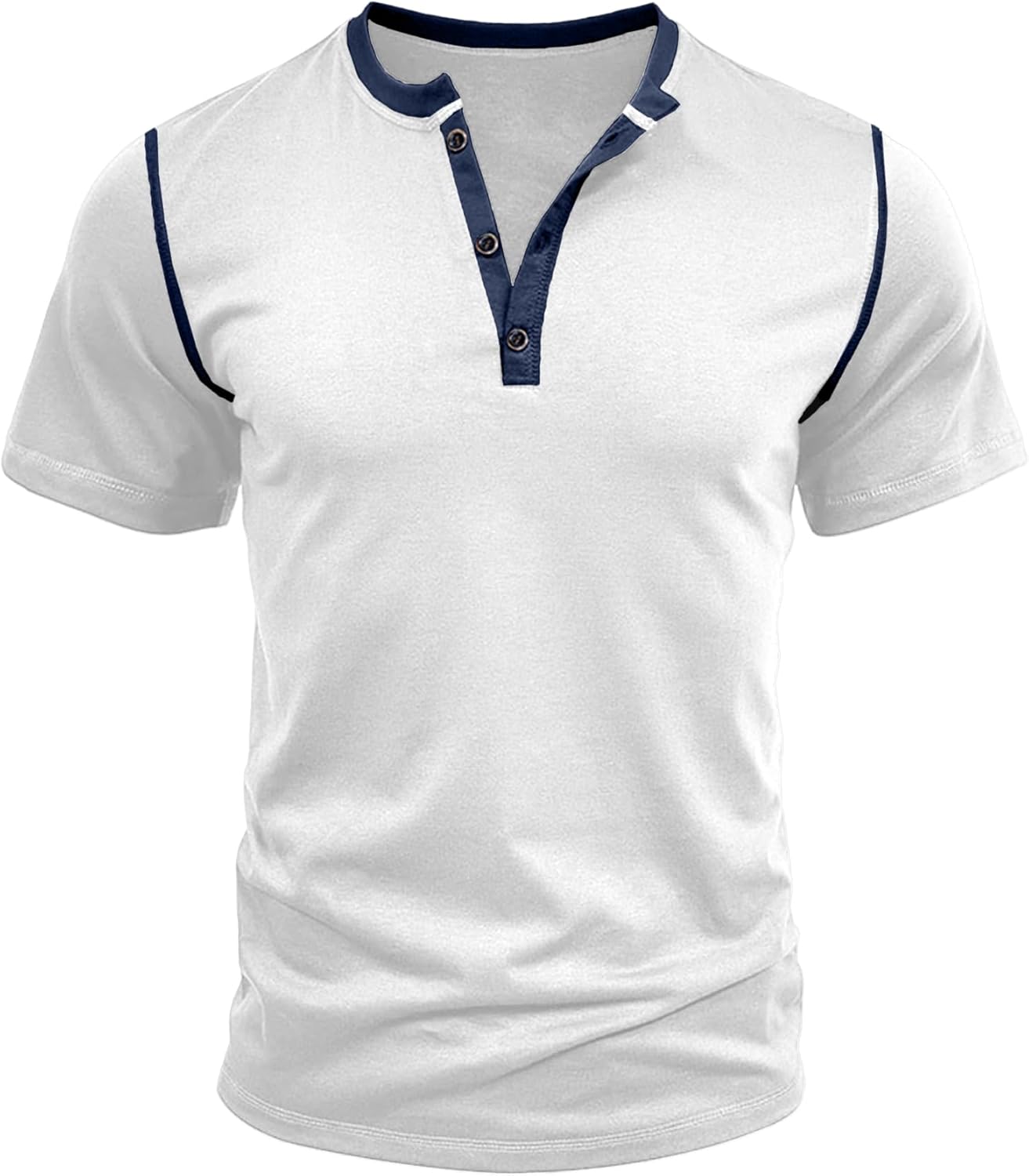 HOTake Men's Henley Shirts Short Sleeve Fitted Cotton Muscle T-Shirt with Button - Image 4