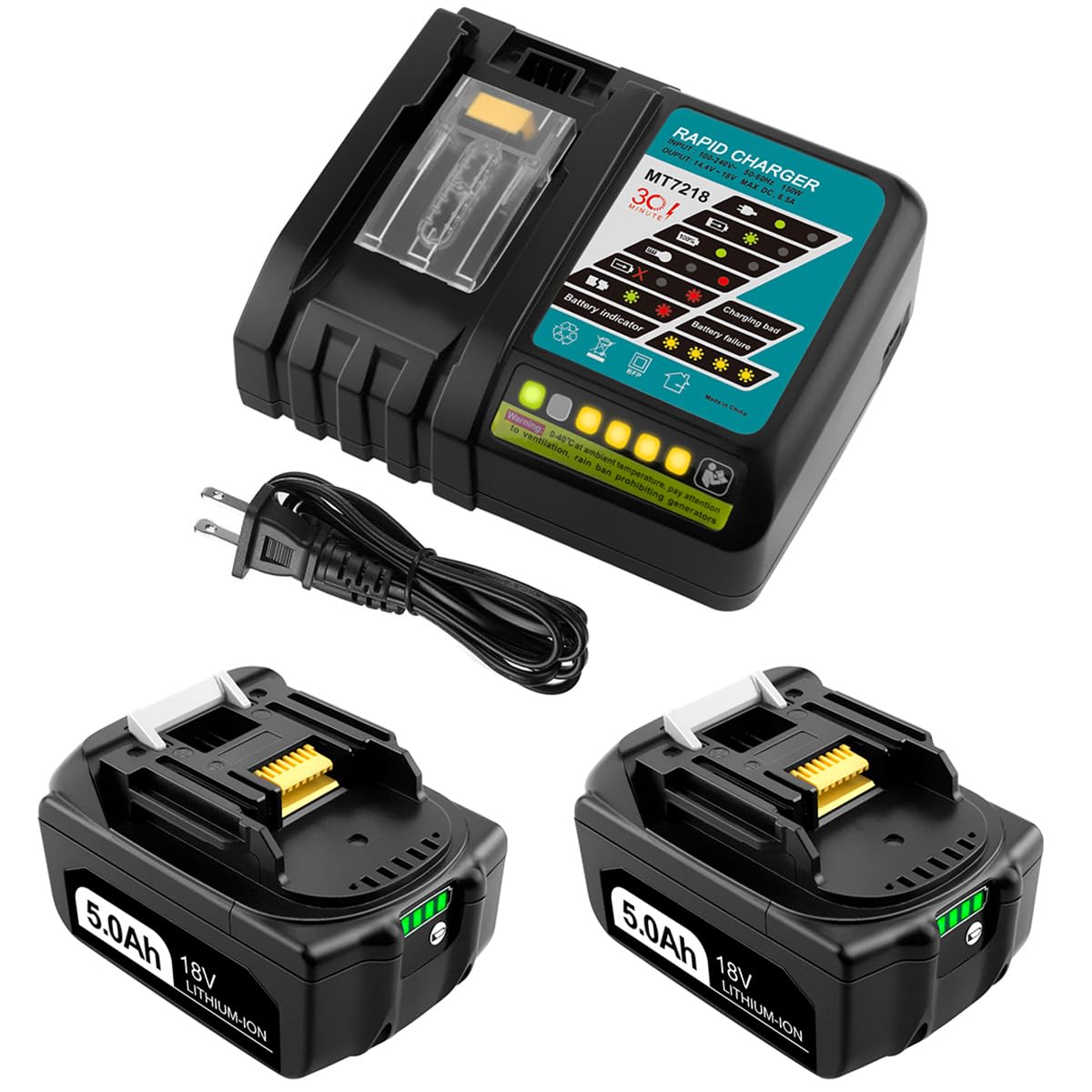 5000mAh 18V Battery Replacement for Makita 18V Battery and Charger