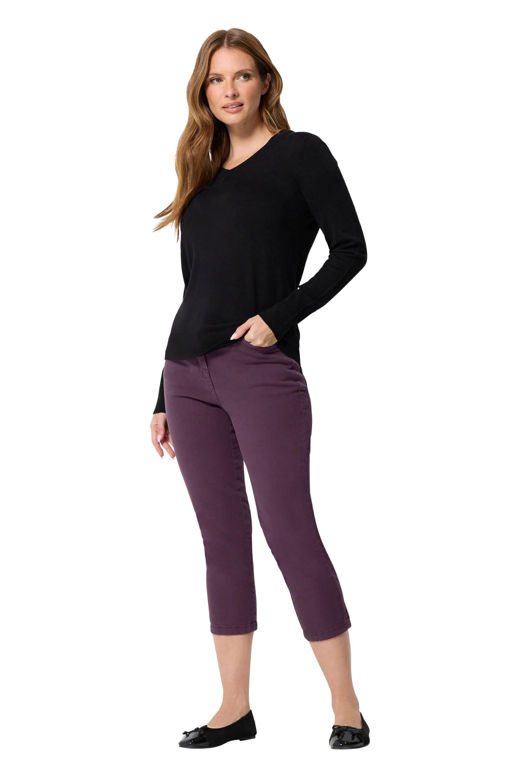 M&Co Brown Ankle Grazer Jeans - Women's