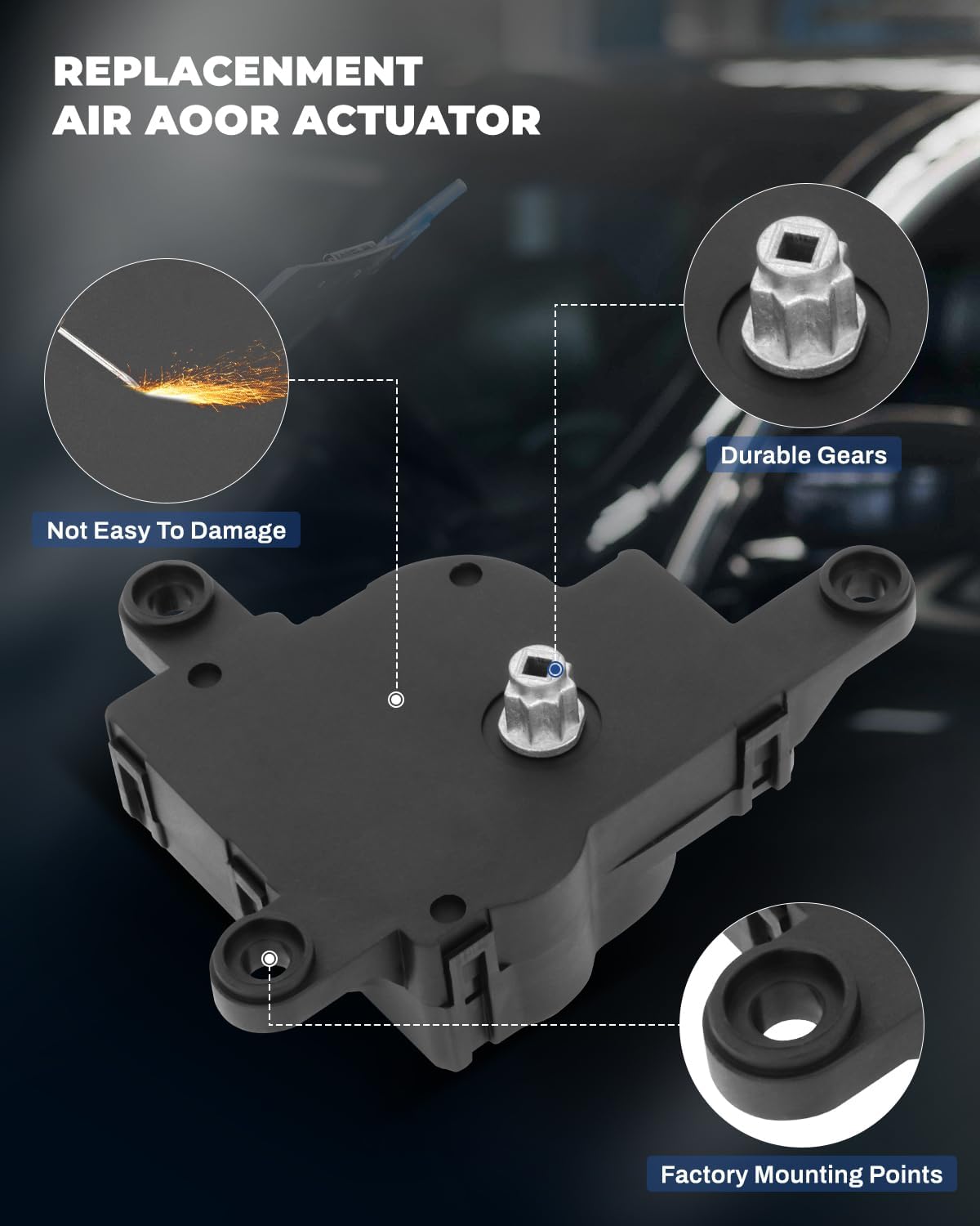 LUJUNTEC Black Blend Door Actuator Replaces 604-007 Replacement Heater Blend Door Levers Fit for Chrysler for 300M 1999-2004,for Chrysler for Concorde 1998-2004 2PCS