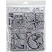 Stampers Anonymous Tim Holtz Cling Rubber Stamp Set, 7 by 8.5-Inch, Travel Blueprint