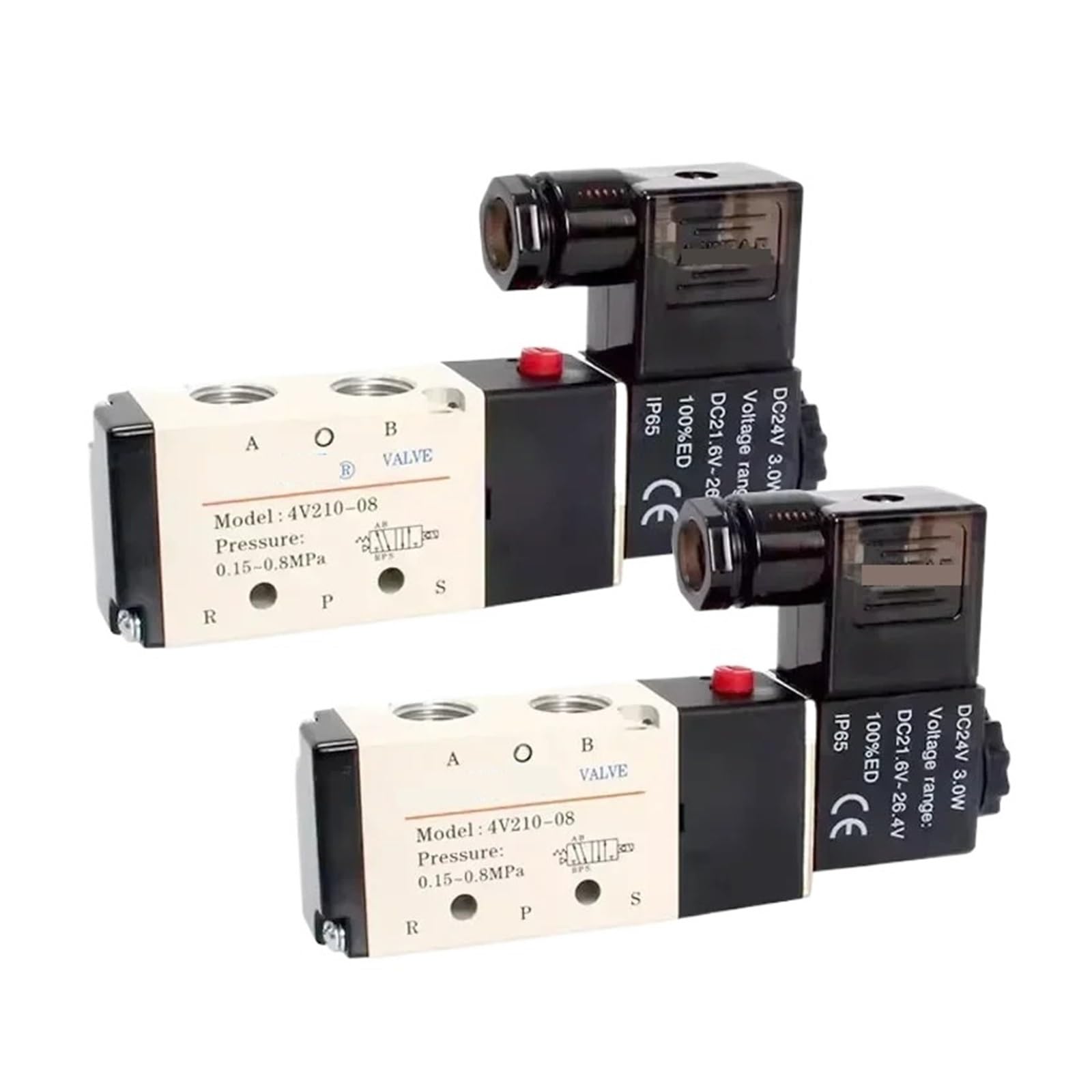 QRUYHBAJU 1pcs 4V110-06 4V210-08 4V310-10 4V410-15 solenoid valve Direction control solenoid valve 12V 24V 110V 220V(Onecolor,4V210-06)