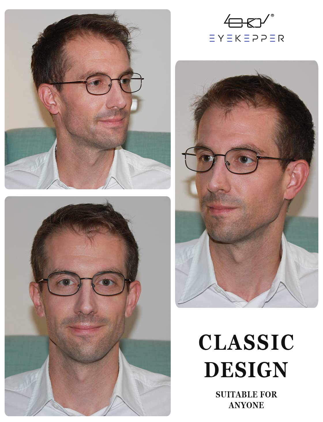 Eyekepper Metal Frame Spring Hinged Arms Reading Glasses 3 Pairs(Brown/Gunmetal/Black) Valupac Metal Readers +0.5 - 2