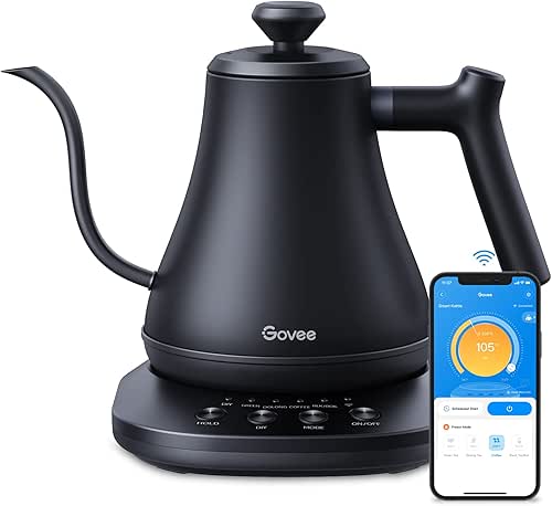 Govee Smart Electric Kettle, WiFi Variable Temperature Gooseneck Pour Over