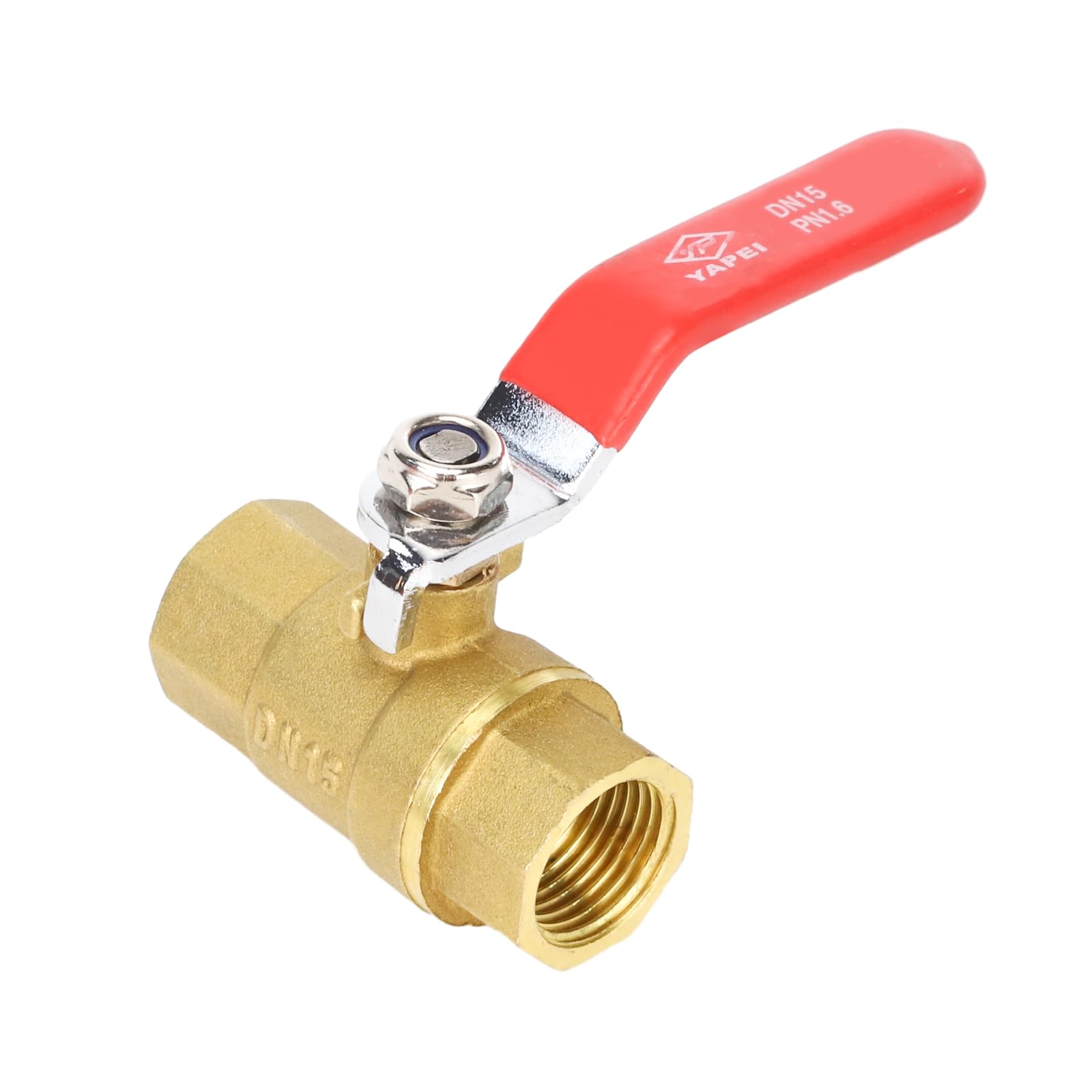 BMFJLKTO 1/2"(DN15) PEX Full Bore Shut off Ball Valve,Internal NPT Brass Ball Valve with Red Rotatable Handle,Brass Plumbing Fittings,1 Pack,Connector Maximum Pressure 1.6Mpa