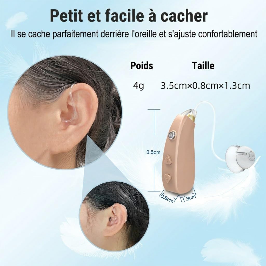 Auriculares amplificadores,Amplificador de sonido,Recargables,Tecnología de tubo de sonido con chip digital de 16 canales