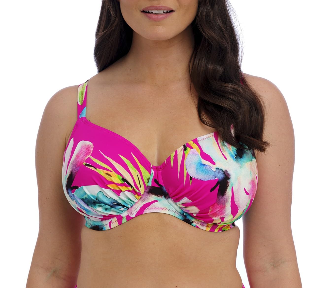 Fantasie Swim Women's Carabelita Underwire Gathered Full Cup Bikini Top, Peony, 40GG
