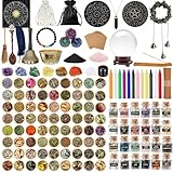 Witchcraft Supplies with Crystal Balls, Wiccan Supplies and Tools for Altar Wicca, Apothecary Starter Kit, Witch Kit for Beginner and Professionals,68 Dried Herbs for Witch Craft (Advanced Kit)