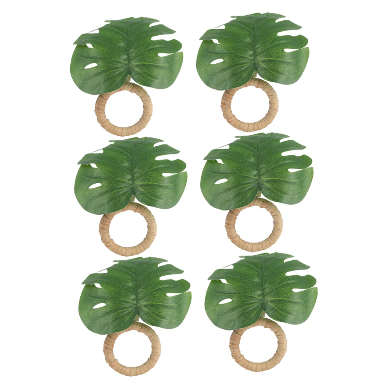 Alipis 5 Set Portatovaglioli Foglia Di Monstera Con Portatovaglioli Per Tavoli Portatovaglioli Realistici Decorazione Per Tovaglioli Anello Di Tovagliolo Di Festa Cannuccia 6 Pezzi*5