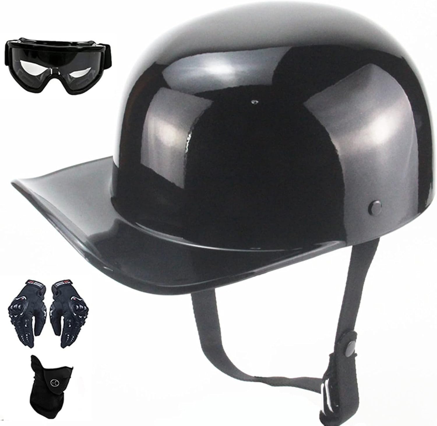 Vintage Open Face Motorcycle Helmet Retro Baseball Cap Half Helmets Men Women for Cruiser Street Scooter Moped Cap Jet with Mask Glasses – DOT Certified Vintage Open Face Motorcycle Helmet Retro Baseball Cap Half Helmets Men Women for Cruiser Street Scooter Moped Cap Jet with Mask Glasses – DOT Certified