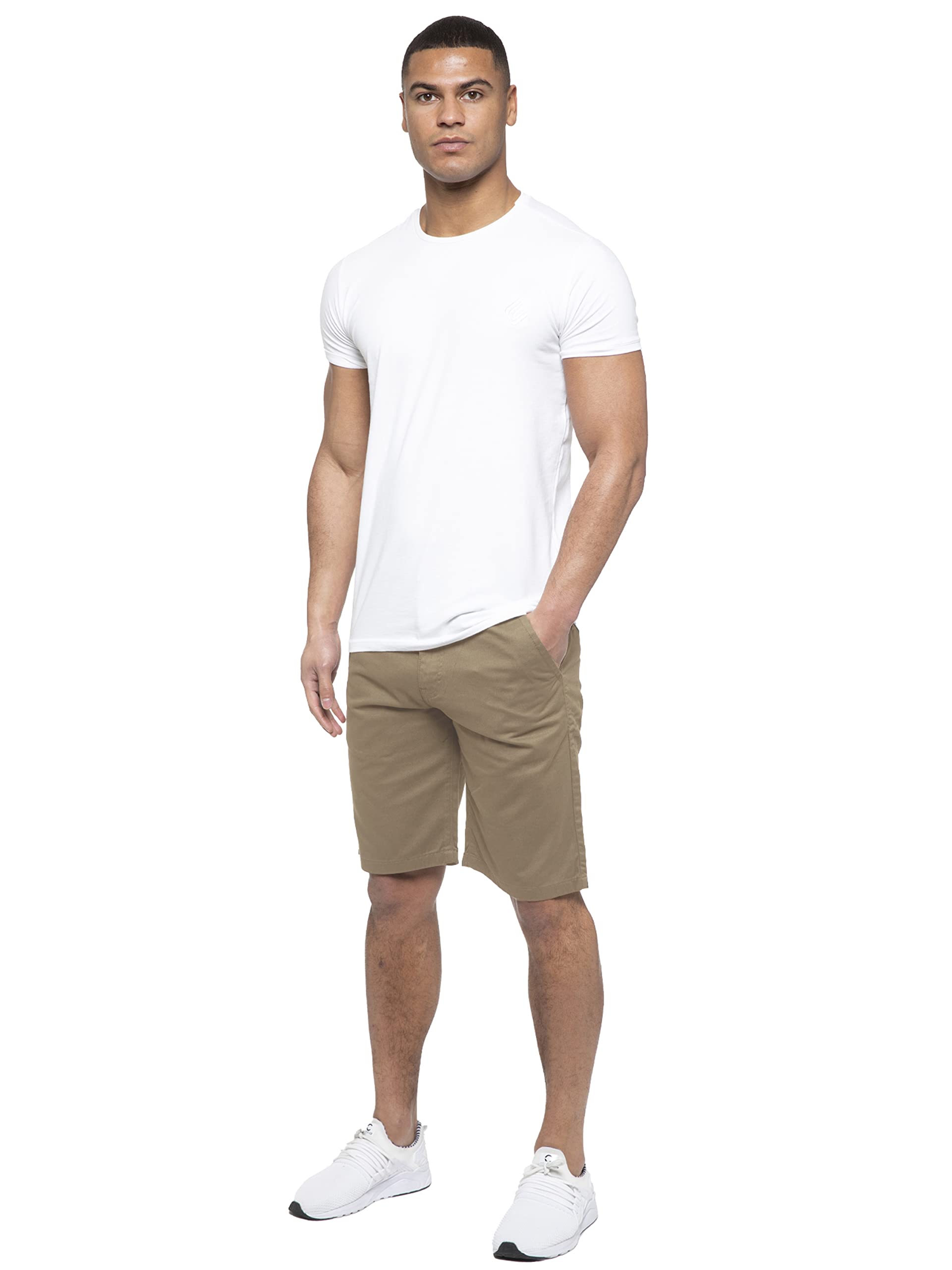 989Zé Enzo Men's Beige Shorts Cotton Chino Pants Summer Casual Smart Ezs429 34
