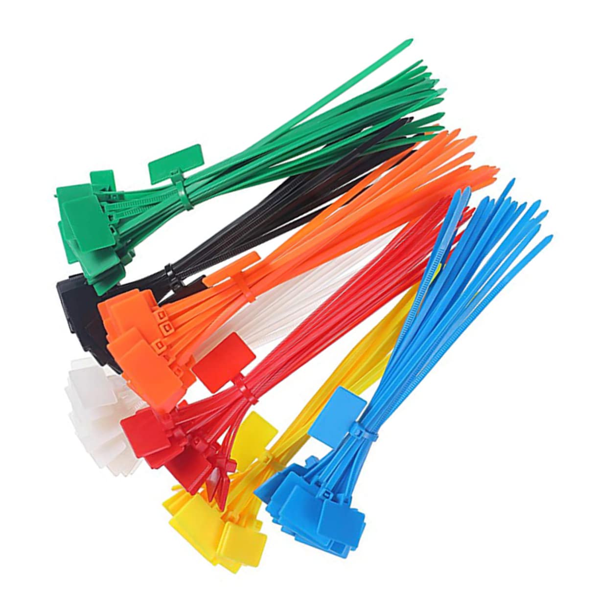 Mikikit 250pièces Colier De Serrage Nylon Avec Étiquette Attaches Autobloquantes Pour Câbles Couleur Assortie