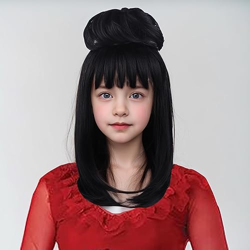 MAGQOO Peluca rosa intenso y gafas de sol para fiesta, pelucas de color rosa intenso para mujer, peluca corta y recta rosa intenso con flequillo,