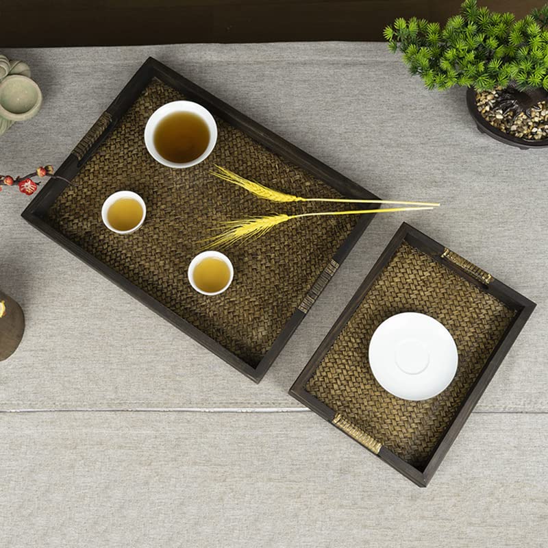 トレイ 木製サービングトレイ 茶カトラリートレイ 収納パレット