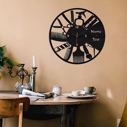 Miniatura 7 de AIFLM Reloj de pared personalizado para peluquería, diseño 4, unisex, reloj, 12 pulgadas