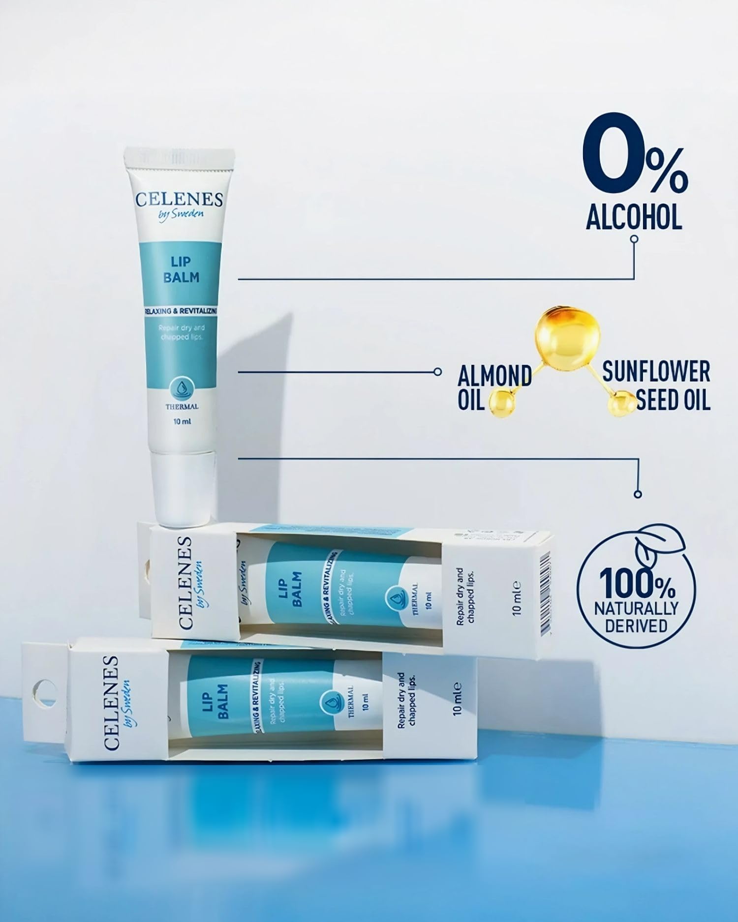 Celenes by Sweden Refreshing Thermal Lip Balm with Menthol, 10ml (Pack of 2)- Intense Hydration, Cooling Relief - Image 3