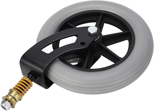 Wheelchair Front Caster Assembly Replacement Part PU Solid Wheel 10x2in for Mobility Scooters and Wheelchairs