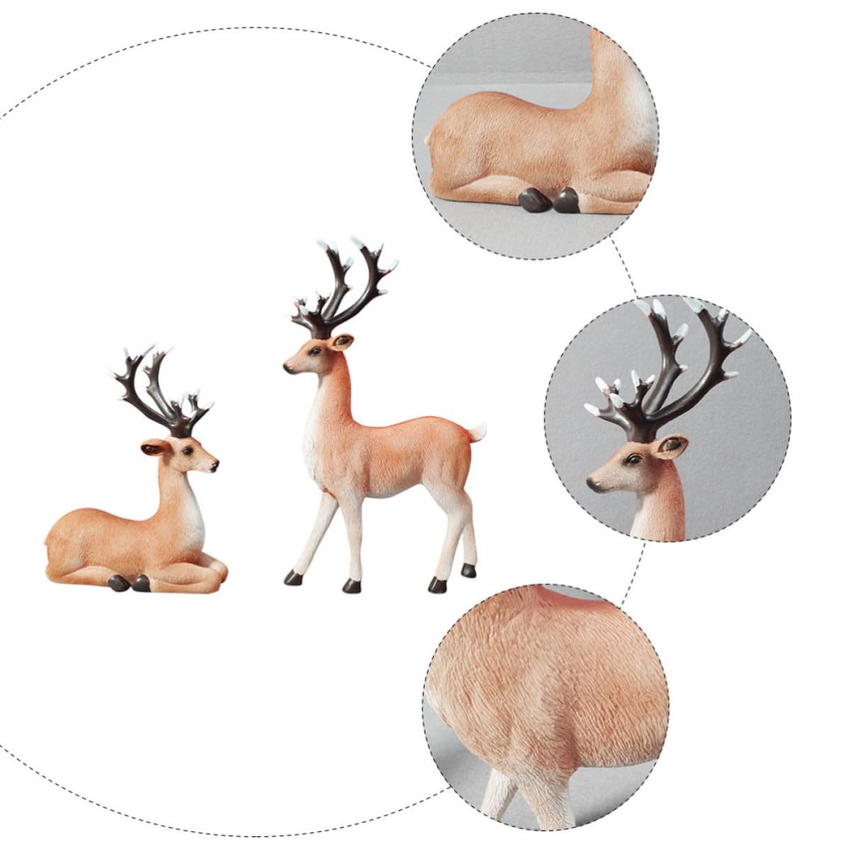 1 Paar Dekorative Elchfiguren aus Kunstharz als Ornament und Fotorequisite für Wohnzimmer und Schlafzimmer zur Stilvollen Haushaltsdekoration
