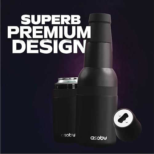 Miniatura 5 de asobu Frosty Beer 2.0 - Enfriador de botellas y latas de cerveza de acero inoxidable totalmente aislado, de 12 onzas, con abrebotellas de cerveza