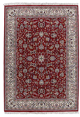 Tipo di produzione: annodato a mano | nodi per m2: circa 155000. Fili per m2: circa 310000 | Paese di origine: India