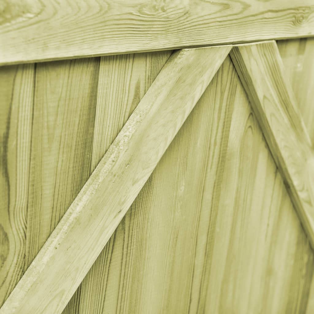 Festnight Puerta de Valla Madera, Cancela de Valla Doble Puerta Jardín Exterior, Resistente a la Intemperie y a la Putrefacción, Puerta de Pino Impregnada Verde 300x100 cm