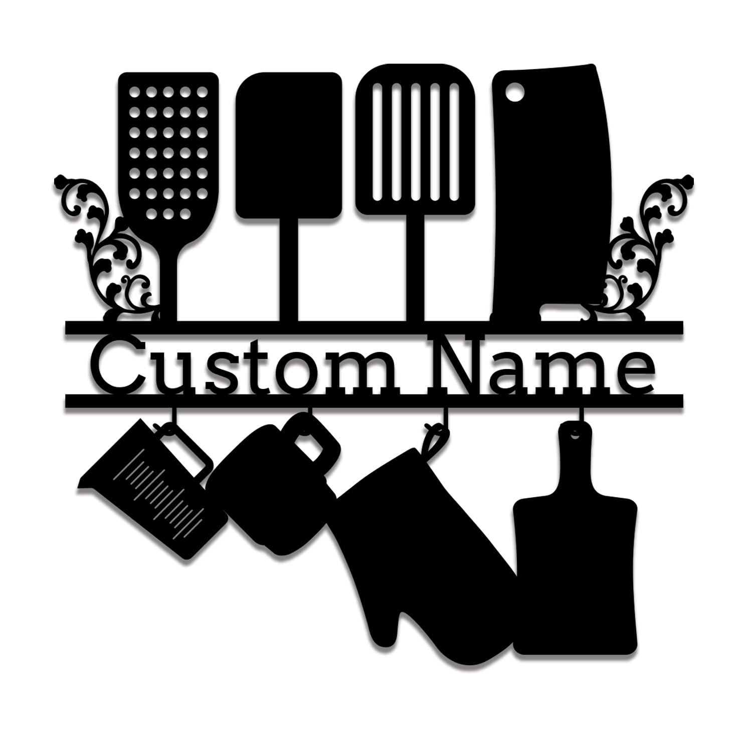 Survalue Style-6 Personalized Metal Kitchen Sign,Custom Kitchen Metal Sign,Custom Family Kitchen Sign,Kitchen Metal Wall Art,Metal Sign For Restaurant，Mom's Kitchen Wall Decor,Grandma's Kitchen Gift (Style-6)