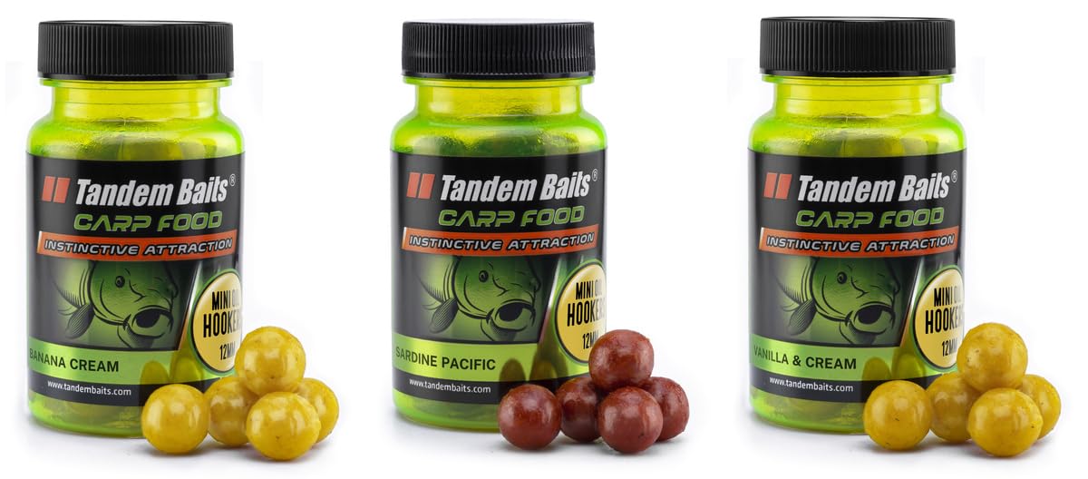 Tandem Baits 3x Carp Food Mini Oil Hookers Flavor Mix No. 1 | Carp Hook Baits | Carp Fishing Without Effort | Bait for Big Fish Fishing | Carp Accessories for Professionals & Hobby Anglers 12 mm 50 g