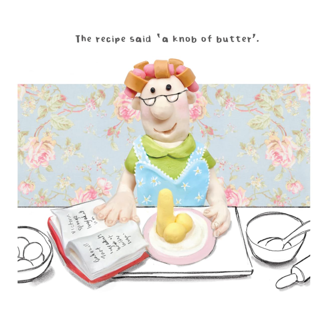 Funny Birthday Card Recipe Said Knob Butter Baking - Humorous Greeting Card