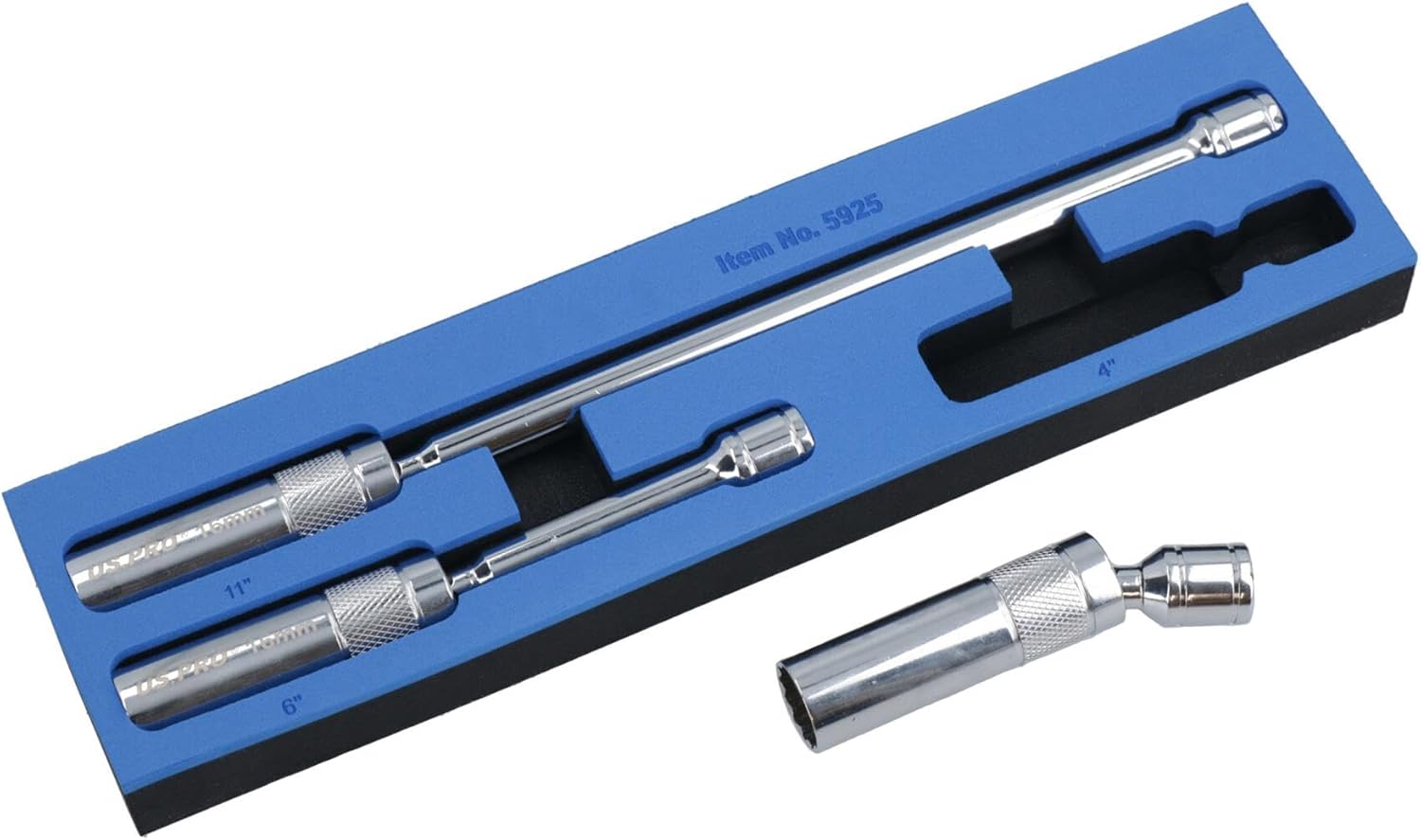 16mm Magnetic Thin Walled Spark Plug Sockets With 360 Degree Swivel 3pc