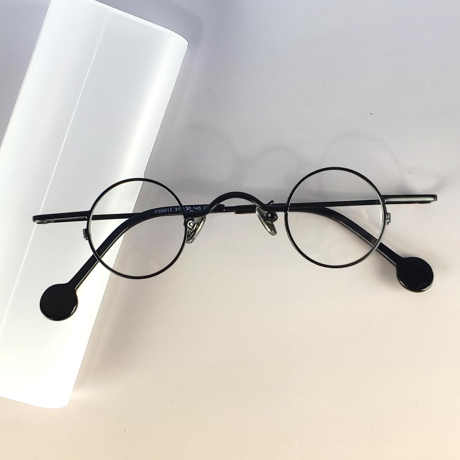 Vintage Small Circular Eyeglasses Frame Clear Lenses Retro Round Punk Eyewear Black image 2 of 8 B0DK4JQ9T8