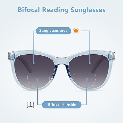 Miniatura 10 de EASY READ Lentes de lectura bifocales para mujer, con bloqueo de luz azul, elegantes anteojos antirreflejos para mujer (aumento 1.75, marrón)