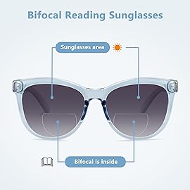 EASY READ Bifocal Reading Sunglasses for WomenFashion Sun Readers UV400 Protection(Magnification 2.50,Blue)