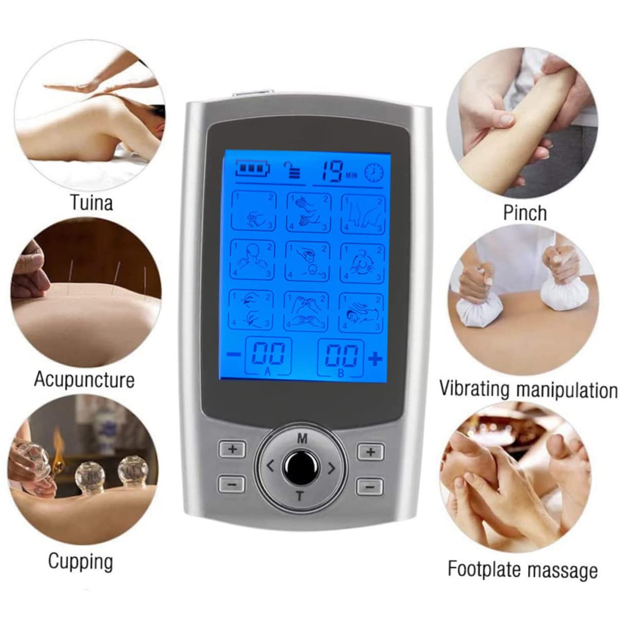 PACKOVE Masajeador Corporal de 36 Modos para Cuello y Espalda, Máquina de Masaje Función Terapéutica y Diseño en Abs y Goma para Uso en Casa
