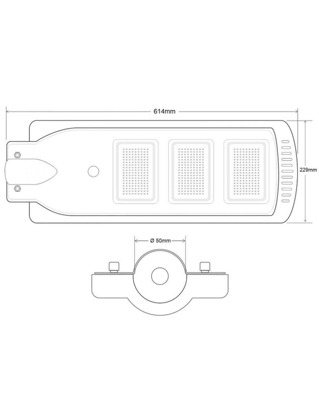 ledbox Farola LED Solar URBAN 90W, 3,2V / 10000mAH, Blanco frío