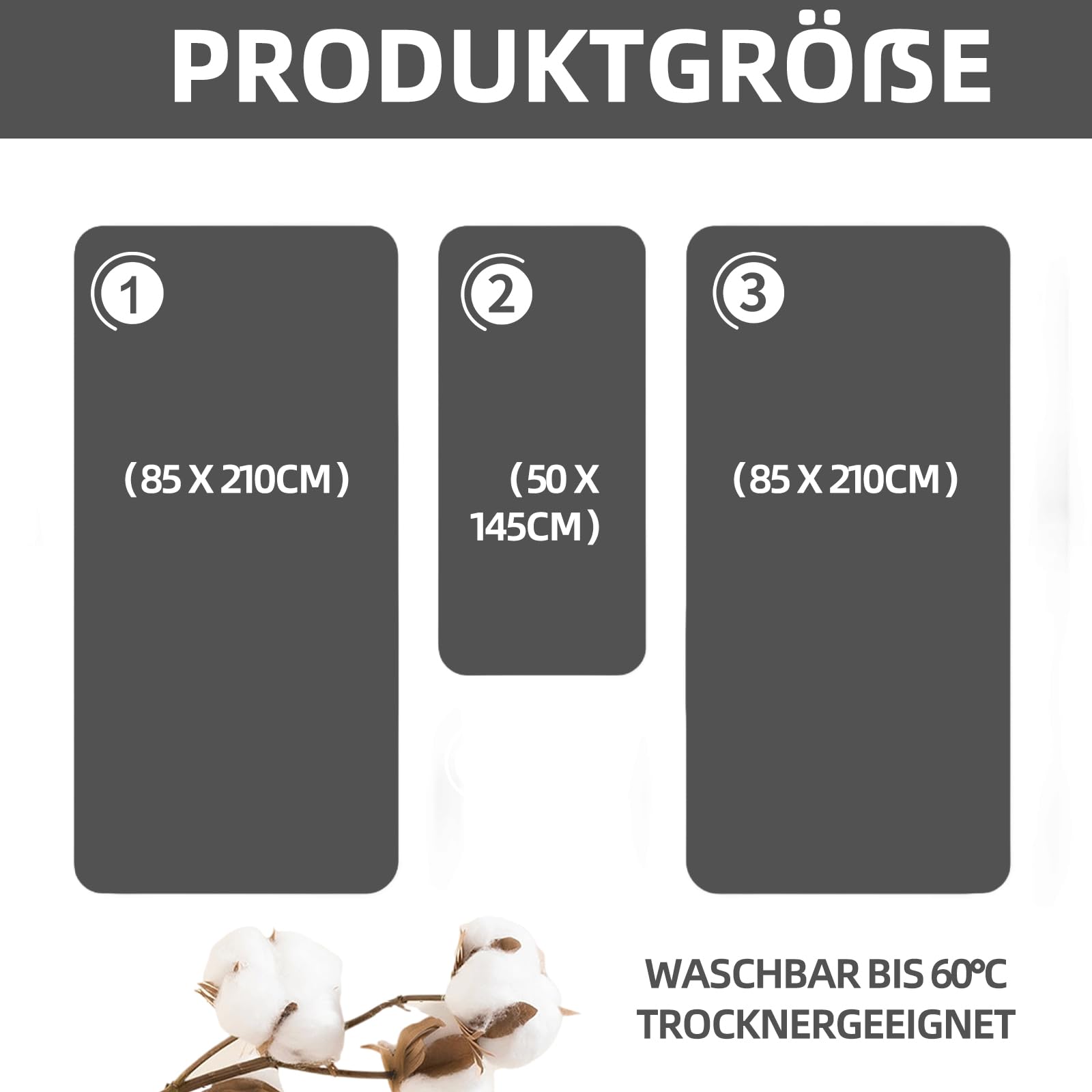 Spannbettlaken Set 3tlg Wohnmobil Einzelbetten 100% Baumwolle, Schwarz