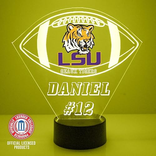 Miniatura 7 de Lámpara de ventilador de fútbol americano universitarioluz nocturna, LED  Personalizar gratis  Con calcomanía con licencia (TIGERS (Auburn U))