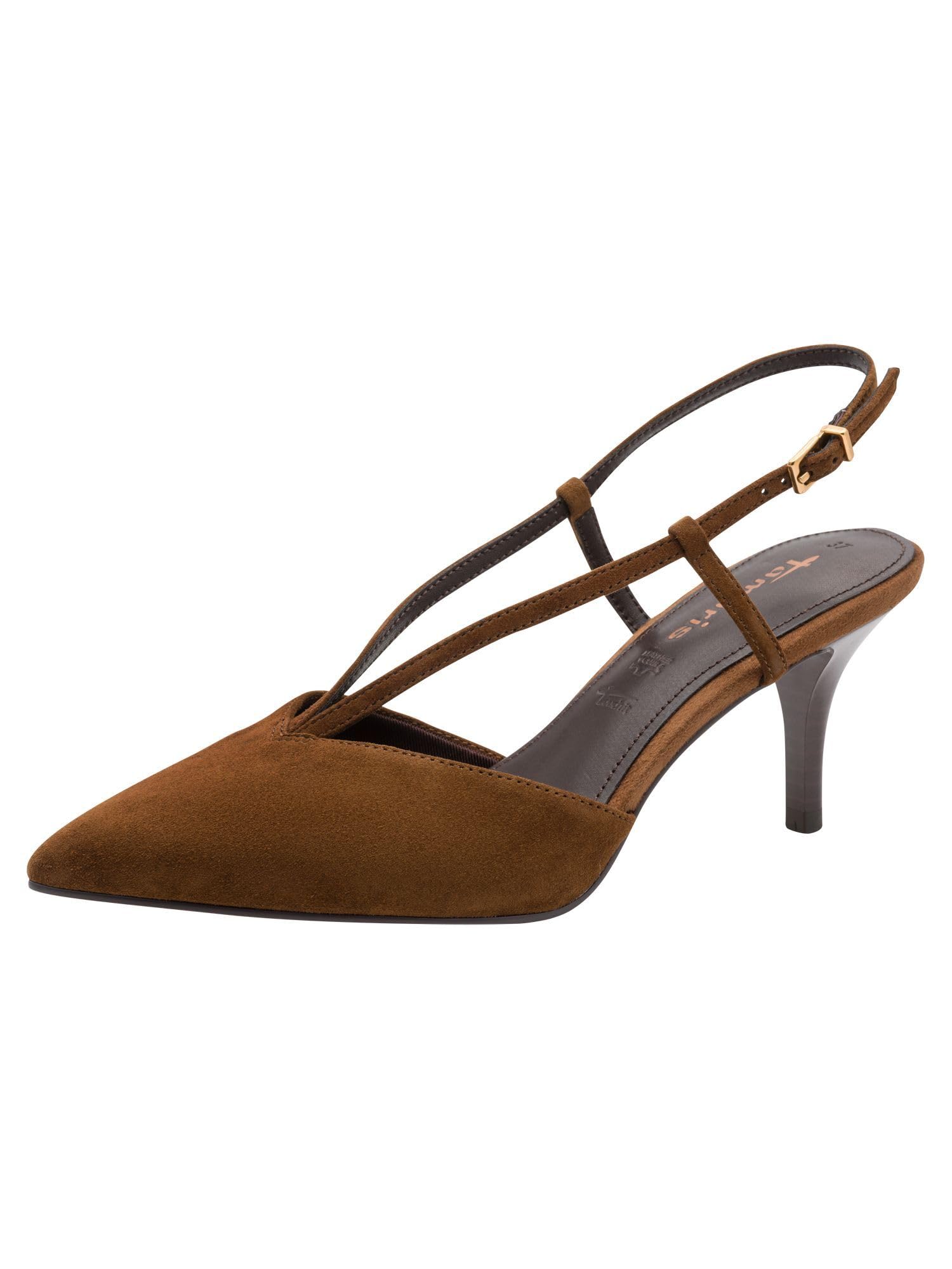 Tamaris Women’s sling pump with stiletto heel leather brown 2.5 UK