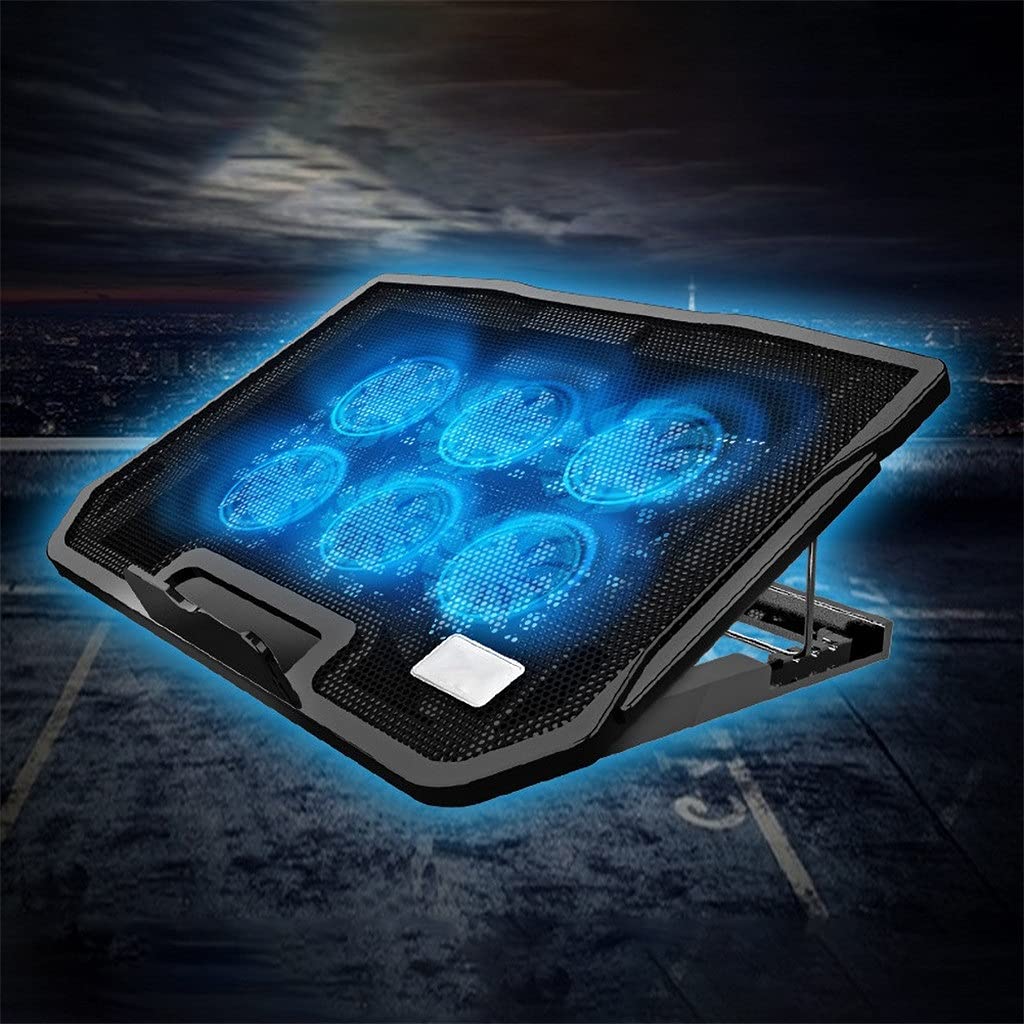 Laptop Cooler 6 Fans Laptop Cooling Pad 2 USB Port with Led Screen for 14/15.6 Inch Gaming Laptop Cooler Stand