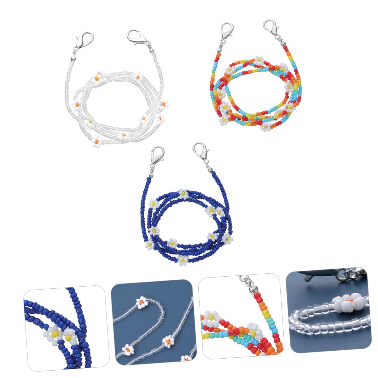 Holibanna Cadena De Máscara De Margarita Correa Anti-pérdida De Gafas Cordón De Collar Sujeta Gafas Deportivo Accesorio Para Gafas Máscara Anti-cadenas Perdidas