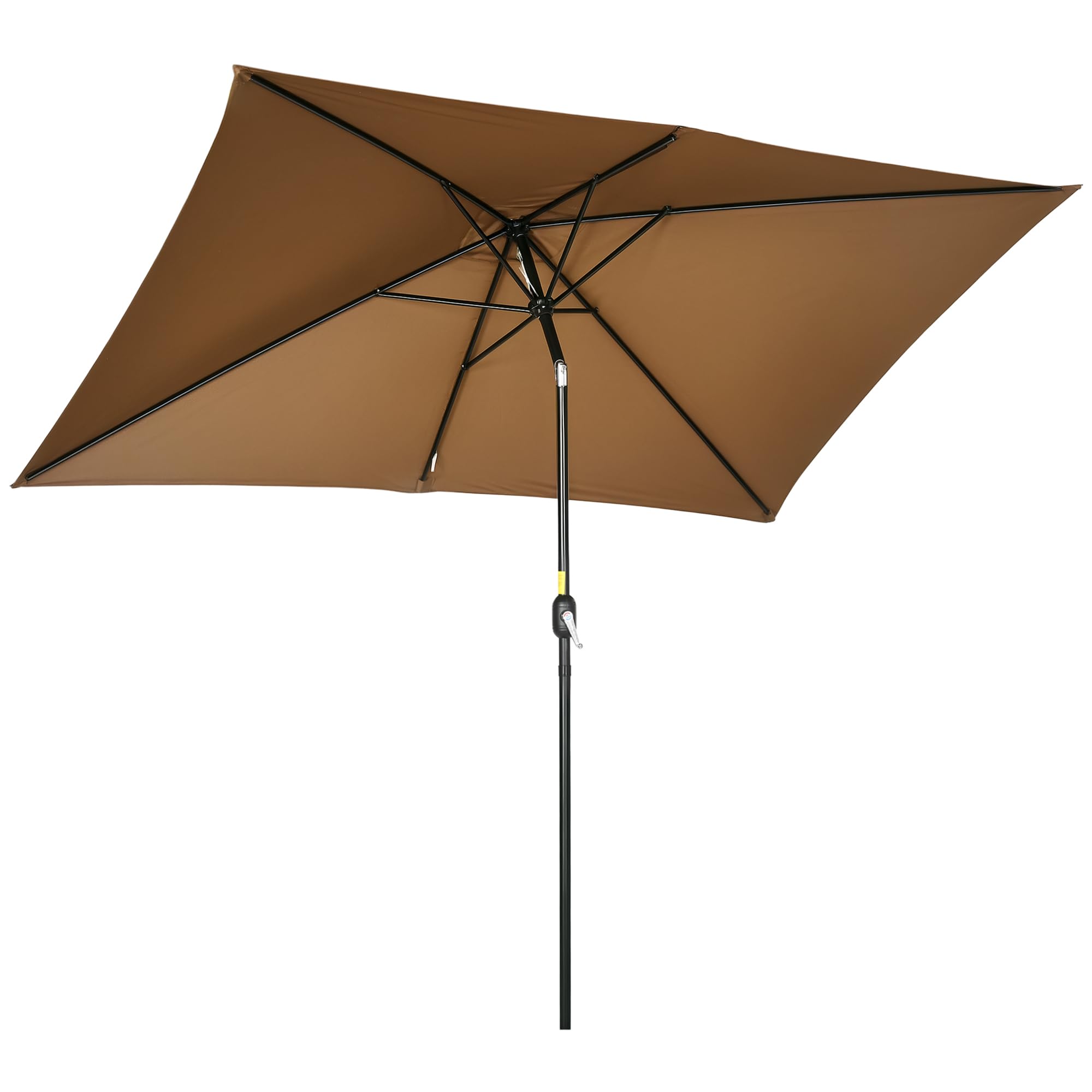 Outsunny 6.5x10ft Rectangle Aluminum Tilt Patio Umbrella, Garden Market Parasol, Outdoor Sunshade Canopy with Crank image 2