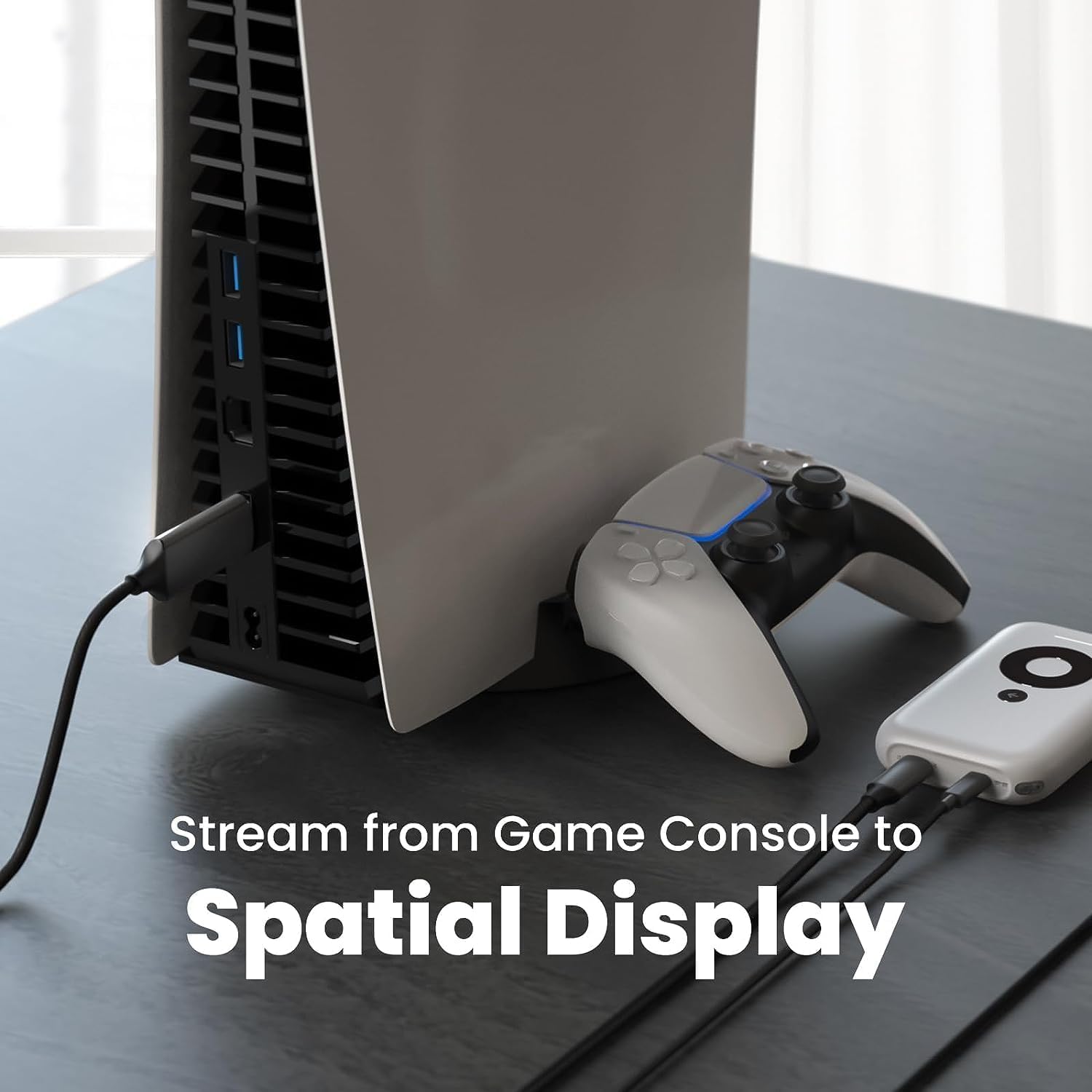 XREAL H-C Cable connected to PlayStation 5 and XREAL Beam