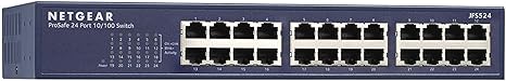 Netgear JFS524 Switch Unmanaged Fast Ethernet 10100 a 24 Porte Montaggio su DesktopRack Netgear JFS524 Switch Unmanaged Fast Ethernet 10100 a 24 Porte Montaggio su DesktopRack