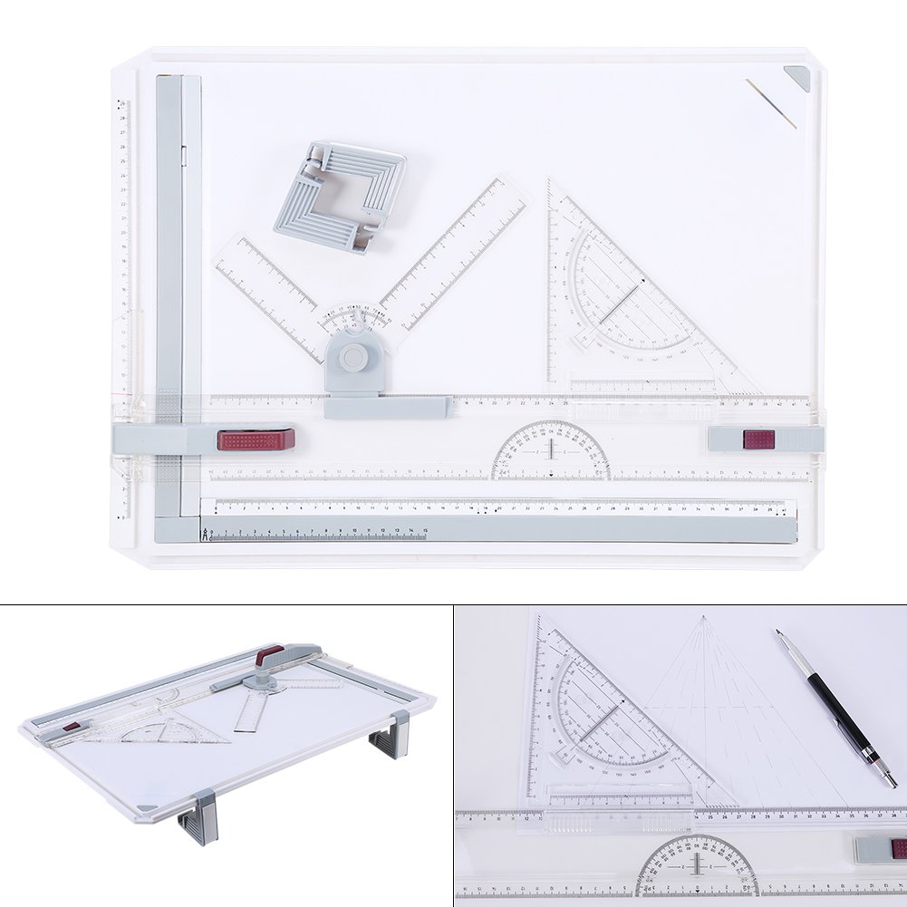 Tavolo da Disegno per Tavolo da Disegno A3, Tavolo da Disegno A3 con Movimento Parallelo e righelli ad Angolo Regolabile per ufficio lavoro studenti studio