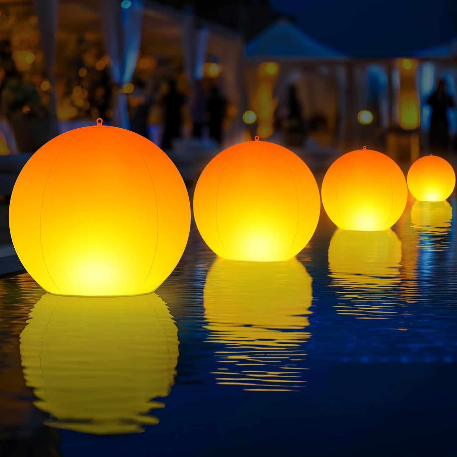 Photo 1 of ***ONLY 1 *** Solar Floating Pool Lights, 14 Inch Flame Solar Pool Light Balls, Floating Glow Globe IP68 Waterproof, Inflatable Solar Lights up Balls for Swimming Pool Pond Outdoor Decor -4PCS