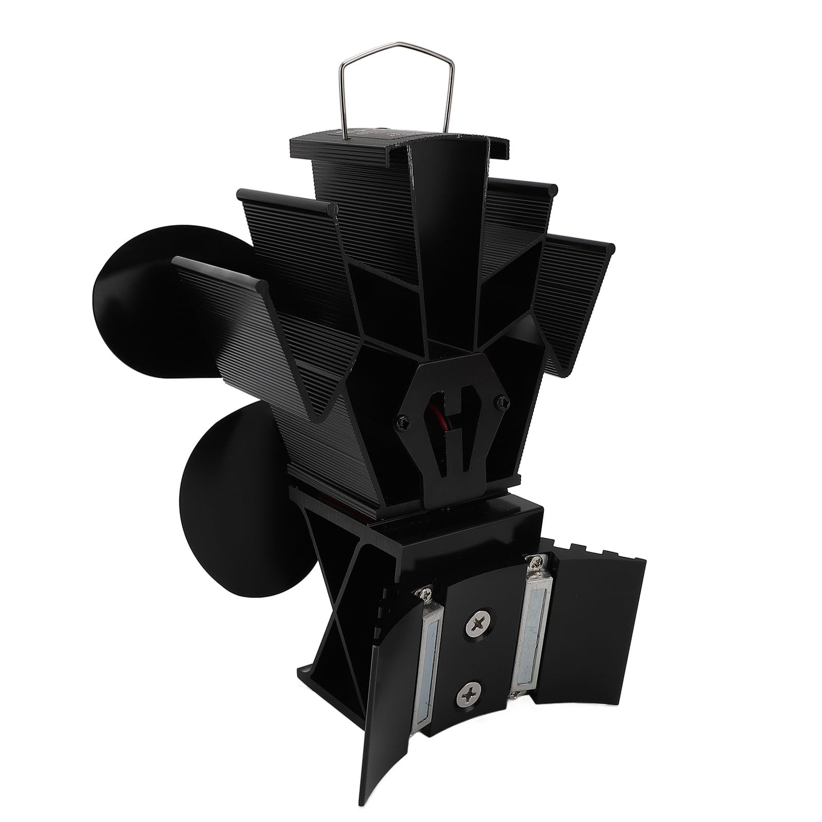 Acouto Ventola Termica per Camino, Ventilatore Circolatore D'Aria a 4 | Alluminio Anodizzato, Antiruggine, Diametro Foglia 6.8 Pollici, Avvio Automatico a 60-80°C, Rumore Sotto i 25 dB.