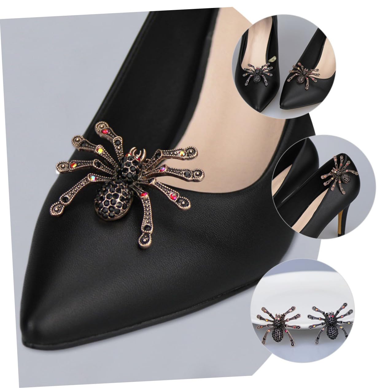 4paia Clip Decorative Per Scarpe Forma Di Ragno Accessori Staccabili Per Scarpe Eleganti Adatti Tacchi Sandali e Sneakers Per Feste e Occasioni Speciali