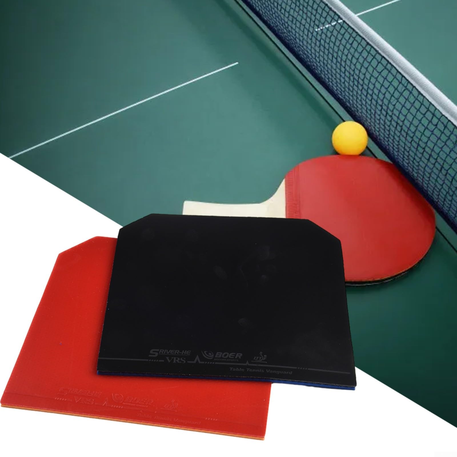 Revêtement Caoutchouc Tennis De Table – Revêtement De Raquette Noir Pour Plus De Rotation Et Vitesse