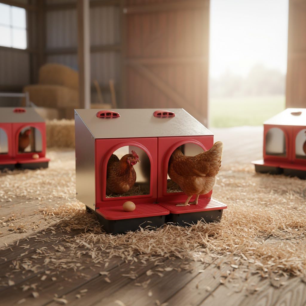 Suinga Nido per galline zincate per interni, 2 scomparti, ideale per 8/9 galline, 52 x 45 x 48 cm